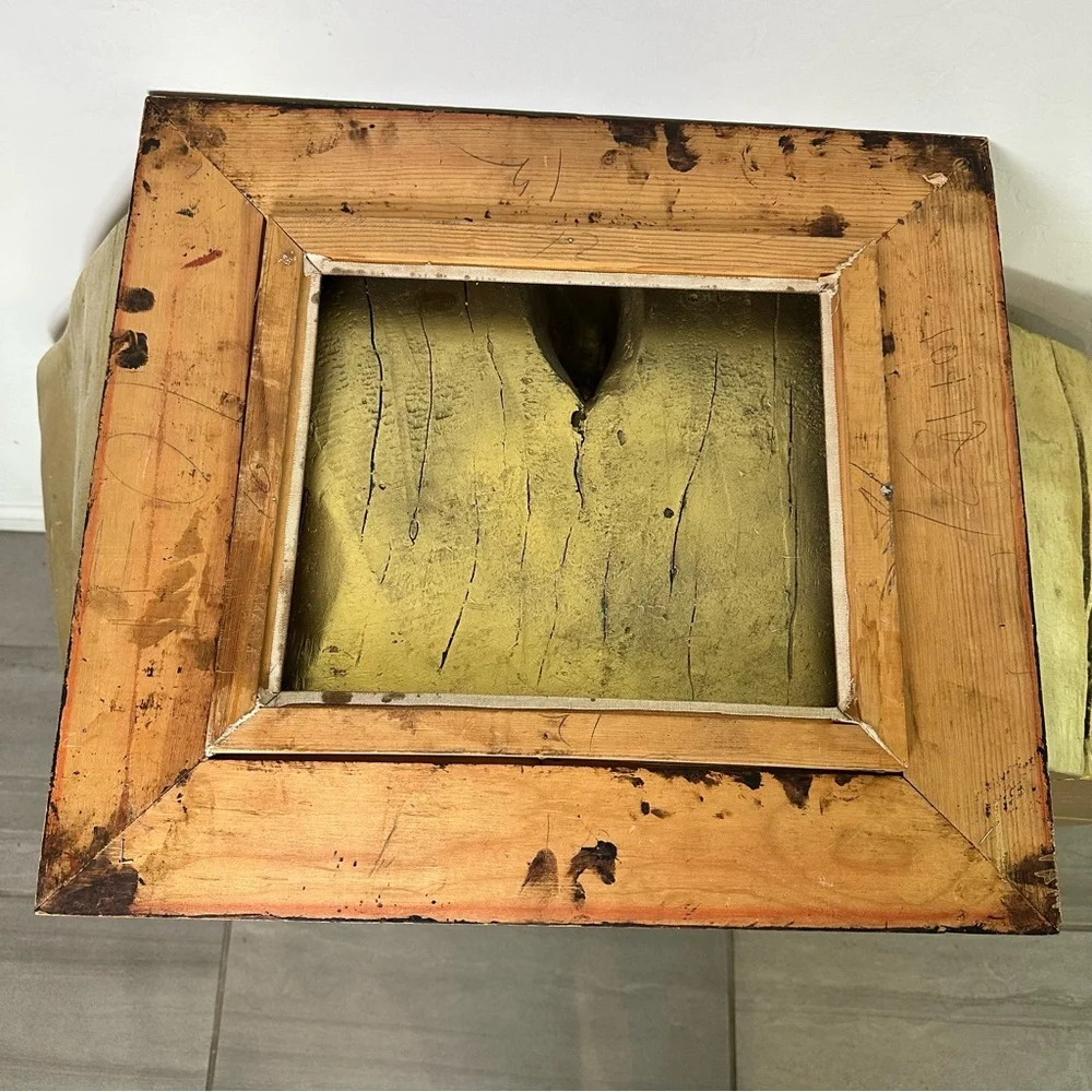 Vintage Antique Gold Painted carved wood 12x10”-18x20”picture/art frame